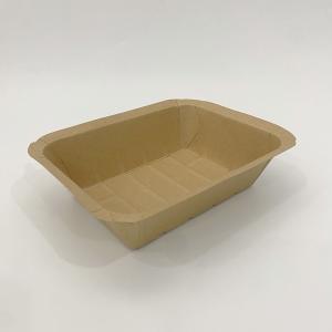 Wholesale 250gsm Brown Kraft Food Trays , Compostable PE Coating Fast Food Paper Tray from china suppliers