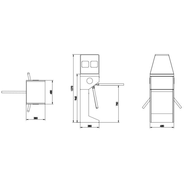 Waist Height Tripod Turnstile Gate with disinfection function