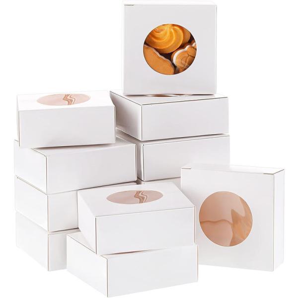 Food Packaging Boxes with Custom Round Window Front and Recycled Material Made of Kraft Paper