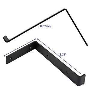 China Heavy Duty 5 6 7 8 9 Inch Black Powder Coating Metal Bracket L Floating Wall Shelf Brackets on sale