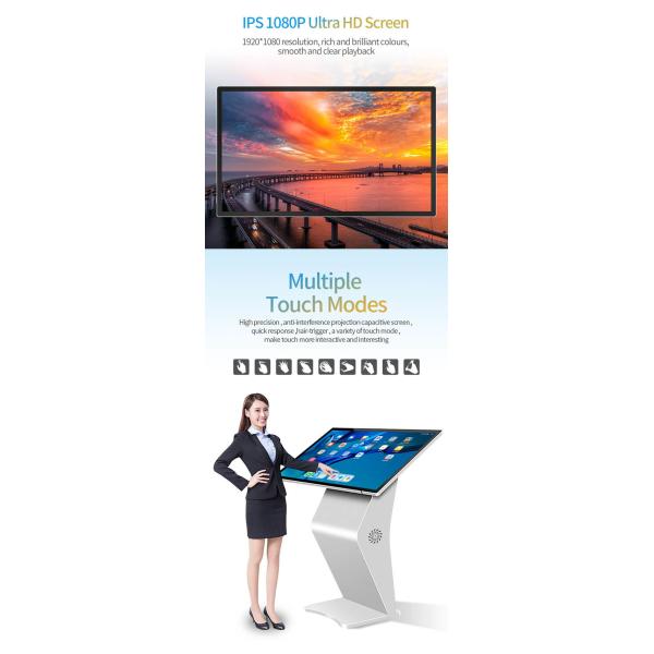 CNAS Horizontal Touch Screen Kiosk 43in Touch Kiosk White Screen