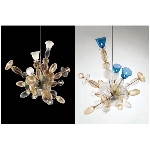 Custom Creative Glass Chandeliers Clear Or Colourful LED Lamp Source