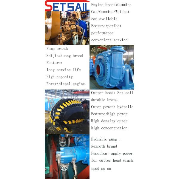 Water Flow 800m3 Cutter Snad Pump Dredger with Diesel Engine