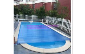 China Above Ground Pool / Swimming Pool Control System Transparent Blue PVC Material Cover on sale