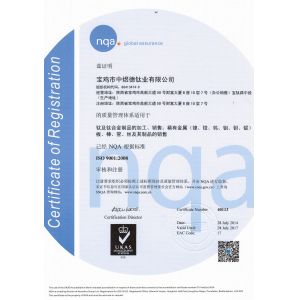 Baoji Zhongyude Titanium Industry Co., ltd Certifications