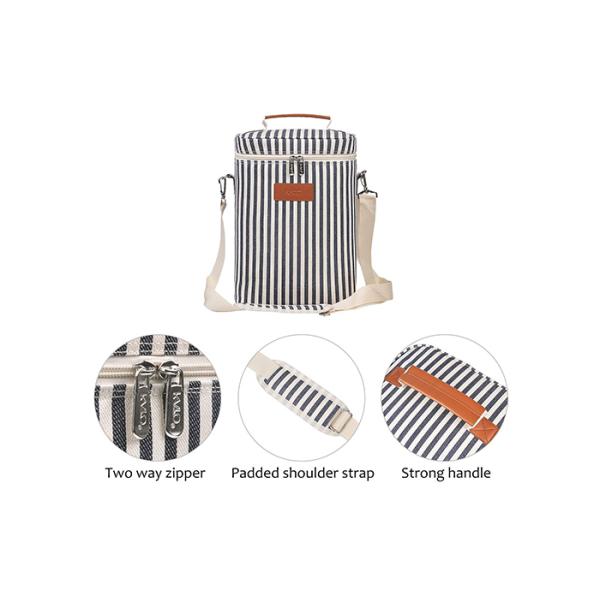 Polyester 4 Bottle Wine Cooler Bag Thermal Reusable 4 Bottle Wine Tote