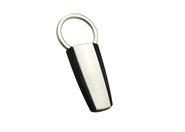 Quality ABS Plastic Pull Apart Key Holder Trapezoid Metal Logo Keychain Silver Electroplating for sale