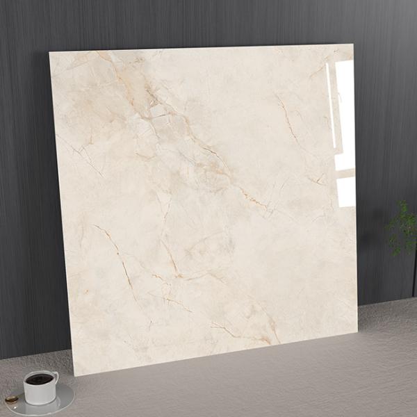 Antibacterial Beige 1mx1m Indoor Floor Polished Glazed Porcelain Tile For Kitchen and Office