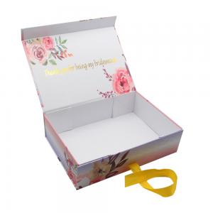 Wholesale Custom Logo Printed Folding Magnetic Wedding Favor Invitation Bridesmaid Groom Gift Boxes With Ribbon from china suppliers