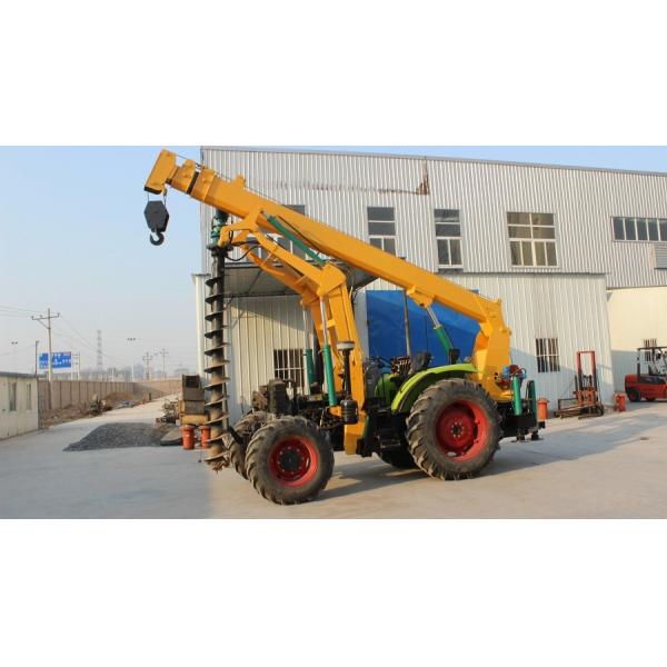 Latest and Unique DesignWD-1001Tractor Auger drill with crane,pole erection machine