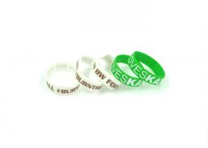 China Logo Infilled Silicone Sports Bracelets , White / Brown Silicone Rubber Bands on sale