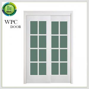 Wholesale WPC Interior Soundproof Glass Office Door , PVC Double Sliding Glass Doors from china suppliers