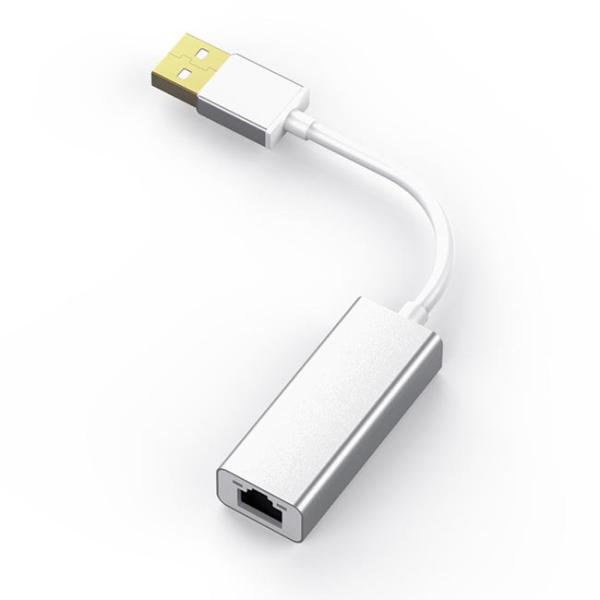 Aluminum alloy laptop USB2.0 To RJ45 20cm USB Hub Adapter