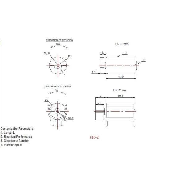 1.5v 3v Mini Coreless DC Motor , Micro Coreless Vibration Motor RoHS Material