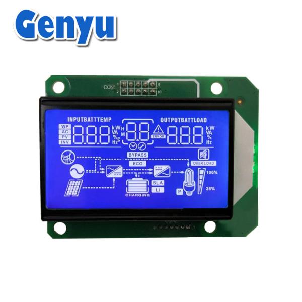 Quality Segment Negative HTN LCD Display Blue LCM Module White Backlight For Solar Inverter for sale