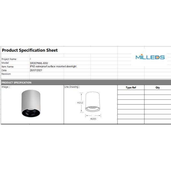 60W IP65 waterproof surface mounted downlight fixed led downlight cob surface downlight