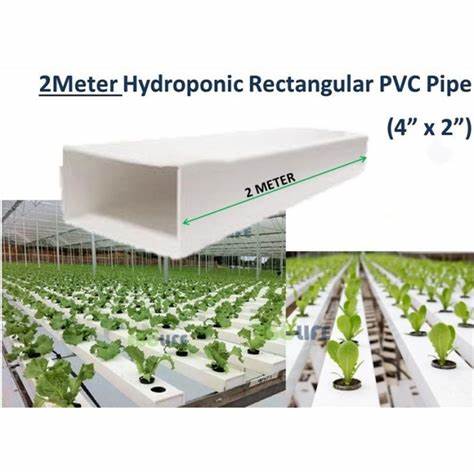 Rectangle Hydroponic Cultivation System PVC Pipe 80x30mm for Optimal Nutrition