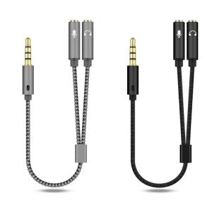 China 1 Input to 2 Output Y Shape 3.5mm AUX Stereo Audio Mic Headphone Splitter Adapter Cable on sale