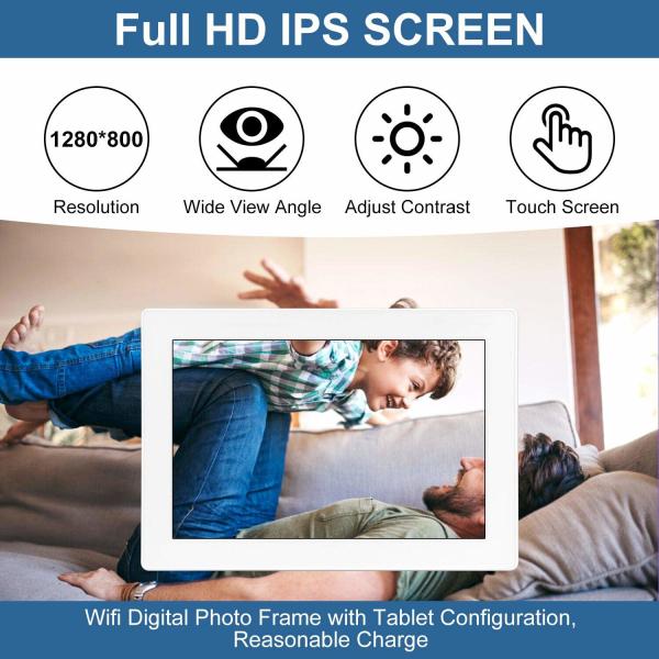 JCVISION JC-FRAME DIGITAL PHOTO FRAME 10.1 Inch WIfi Android Photos VIdeos Digital Photo Frame