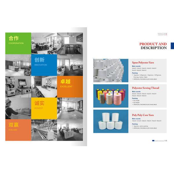 100 % spun Polyester Yarn 20/2/3 30/2/3 with white color Oeko Tex Certificate