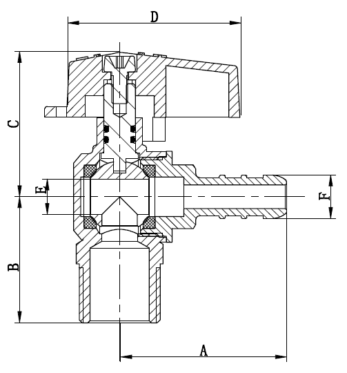 Male x Hose Connector Aluminium Handle Brass Gas Valves