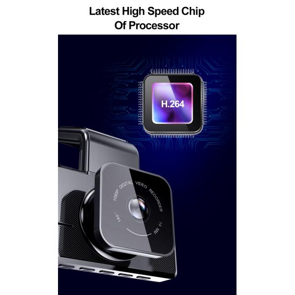 24h ADAS 4g Smart Rearview Mirror Car Recorder Dual Dash Cam GPS DVR Loop Recording