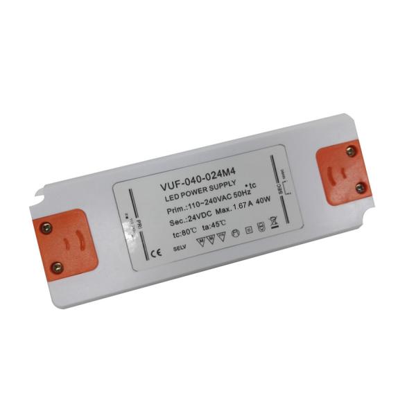 Indoor Lighting Ultra Thin LED Driver 40W 24V Anticorrosive Plastic