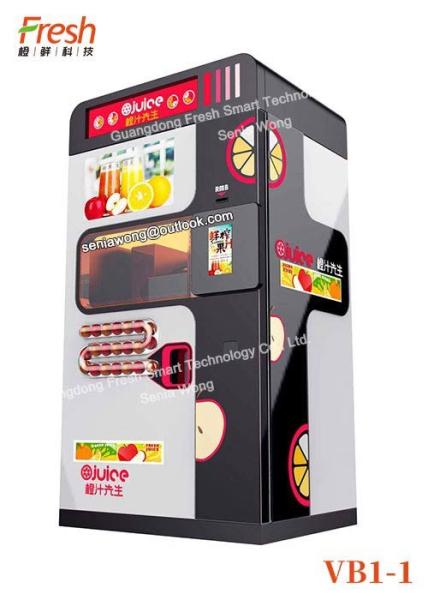 Quality New blend juice Fresh Orange Juice Squeezing Automatic Beverage Vending Machine with large window cleaning systems for sale