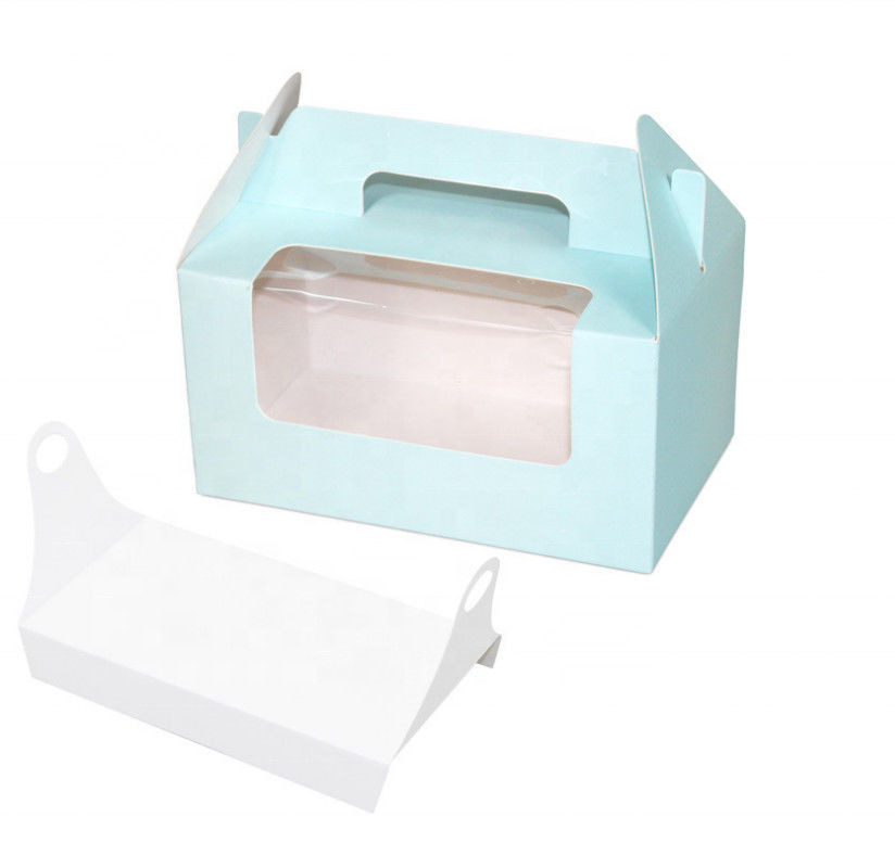 Wholesale Customized Folding Pastry Box With Window , Handmade Cupcake Gift Boxes from china suppliers