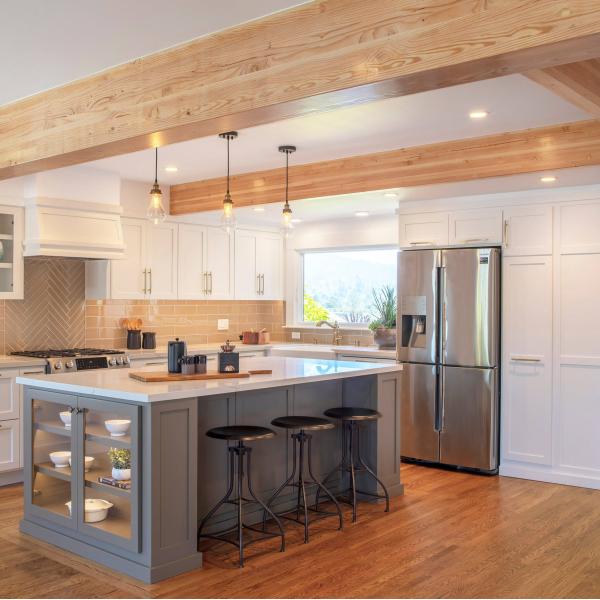 Customized White Grey Shaker Solid Wood Cupboard With Pull Out Kitchen Drawer