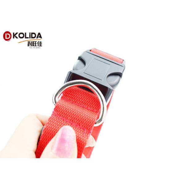 LED Light Nyon Adjustable Pet Dog LED Collar Leash Polyster Size 3 Red Color