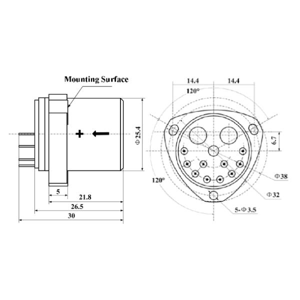 High-Temp Vibration Accelerometer Sensor -55- 80(℃) Vibration Peak Sine 20g 20Hz 2000Hz