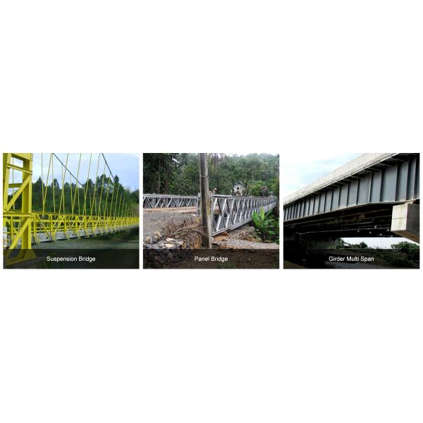 Galvanized Panel Steel Structure Bridge Q355 / Grade 350 / ASTM A992 Portable Steel Bridges