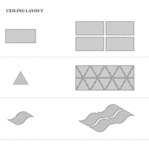 Semi Transparent Roofing Wire Metal Mesh Ceiling Panel Perforated Suspension Aluminum False Ceiling