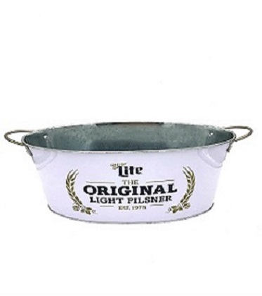 DADI 7.5L Oval Galvanized Tinplate Metal Ice Bucket Galvanized Cooler Tub Eco Friendly