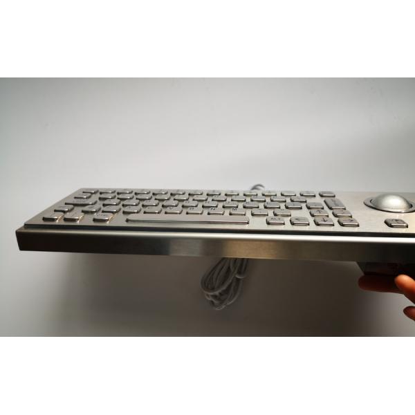 Programmable IP65 150mA Industrial Metal Keyboard With Trackball