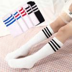 China Football Stripes Cotton Kids Knee High Socks for Boys and Girls Long Tube Sports Socks for sale