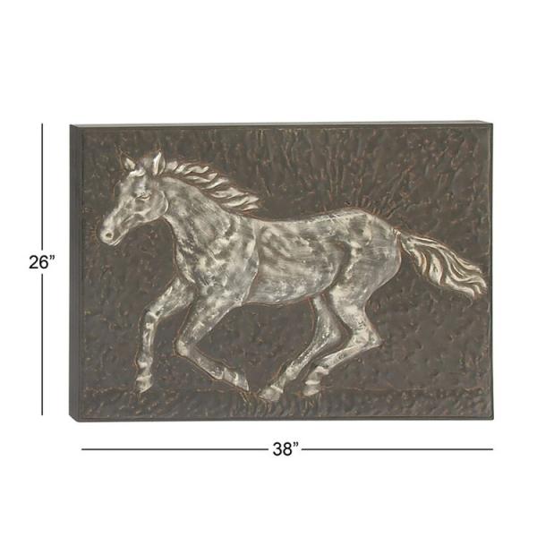 Wholesale Interior Handcraft Horse Wall Decor Embossed Panels Metal Wall Art