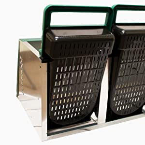 2 Compartment Rollaway Chicken Nesting Box in Galvanized Sheet Metal Egg Box Red