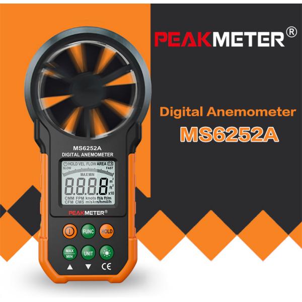 Environmental Air Wind Meter Anemometer , Flow Area Setting Handheld Wind Speed Indicator