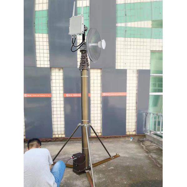 Electric Power Vehicle Mounted Telescopic Mast 12m Extended Height With Tripod