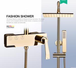 Wholesale Copper Black Champagne Wall Mounted Shower Faucet Set With Handle from china suppliers