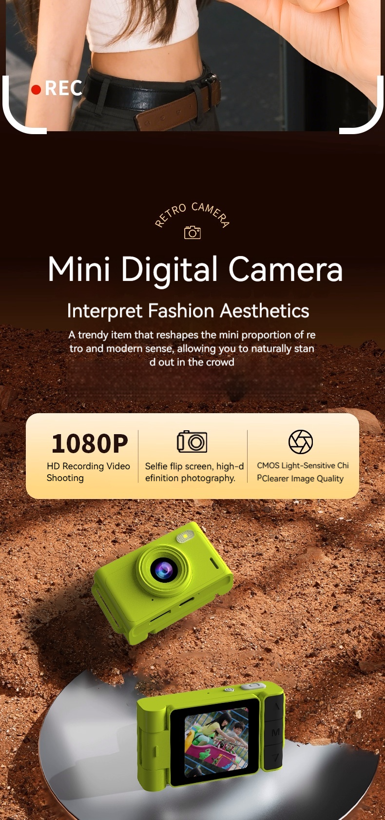 X5 Mini Compact Digital Camera Supply Kid Toy & Gift For Teen Girls Video & Photo Shoot