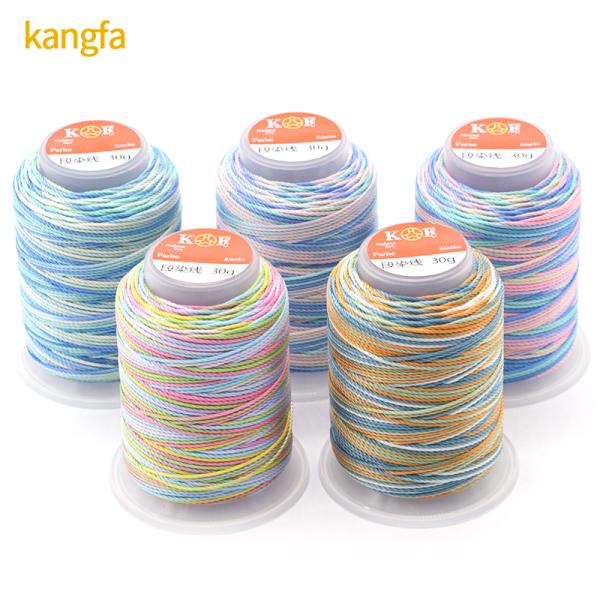30g 15ply Spun Polyester Thread for High Tenacity Rainbow Weaving Crafts from Supply