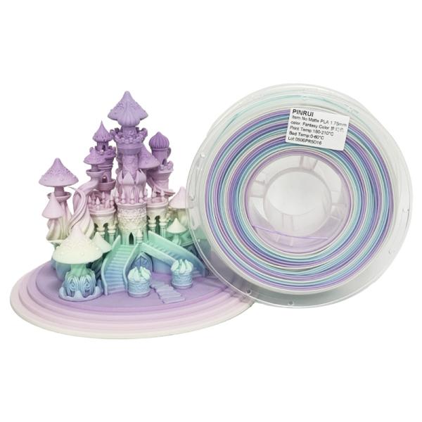 PINRUI 3D Printer Filament Matte Rainbow Dreamy Color 1.75mm 1kg Multiple Colors Fit Most FDM Printer