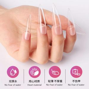 China 500PCS Half Cover False Nails Tips ABS Natural 11 Sizes Lady French Acrylic Artificial Tip on sale