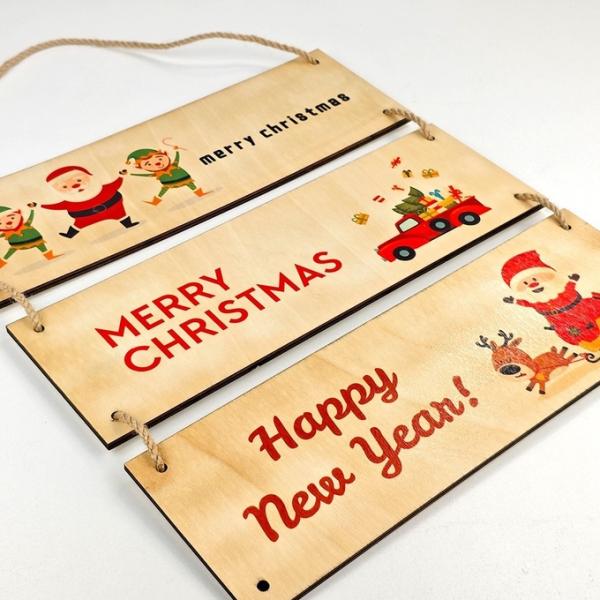 Sublimation Heat Transfer Blank Rectangular Wooden Signage Custom Shape Cut Bamboo Wooden Blank Signage Porch Decoration