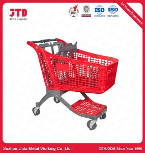 China RAL Colors Plastic Trolley Basket For Shopping Unfolding on sale