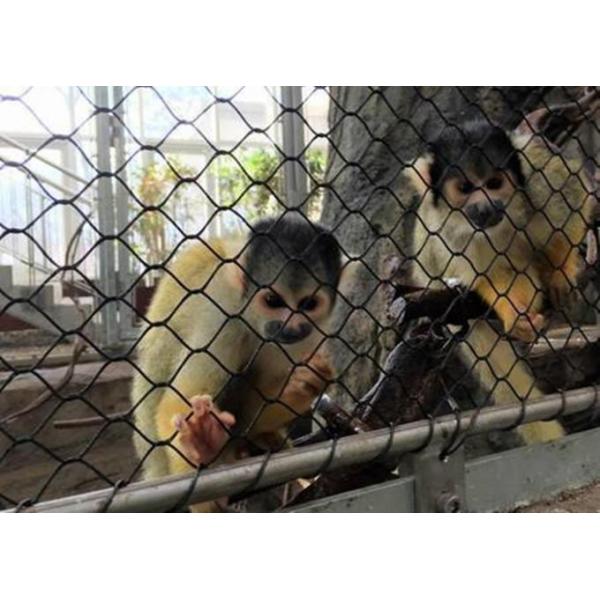 Stainless Steel 316 Woven Type Rope Mesh / Zoo Mesh Enclosure Size Customized