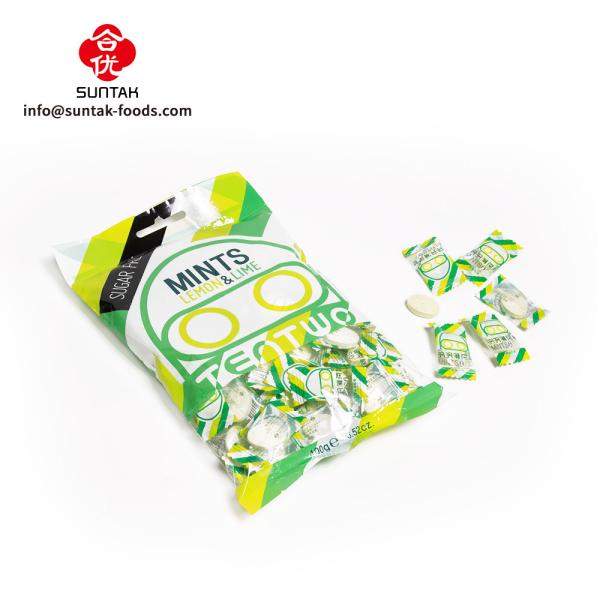 Sugar Free Mint Flavoured Candy In Bag Pack 100G Lemon & Lime Flavor
